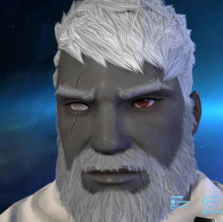 Created custom face and eye texture for Final Fantasy XIV's game engine